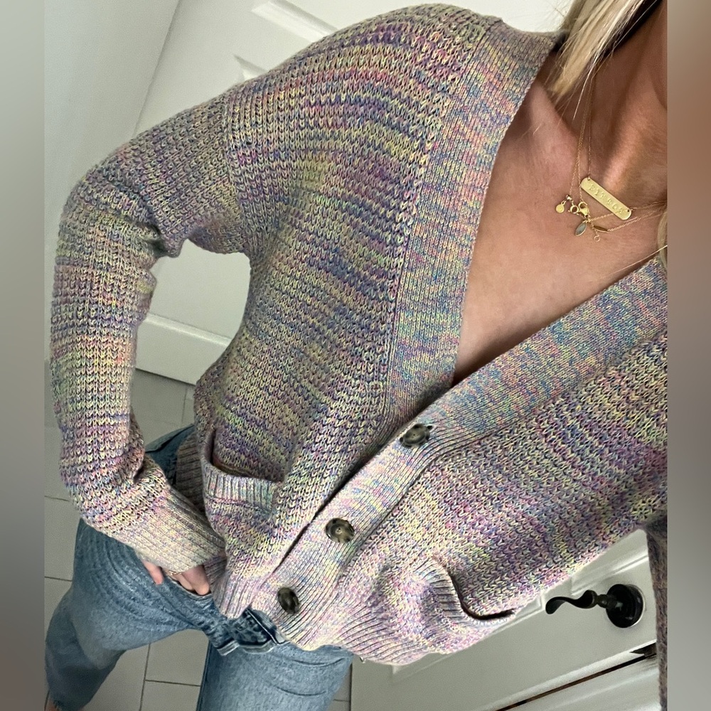RE / DONE multicolor 90s Oversized Crop Cardigan